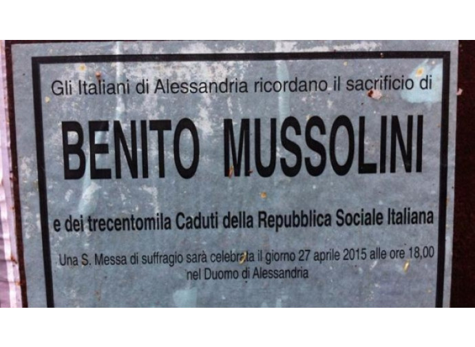Un annuncio di una messa per Mussolini Un annuncio di una messa per Mussolini