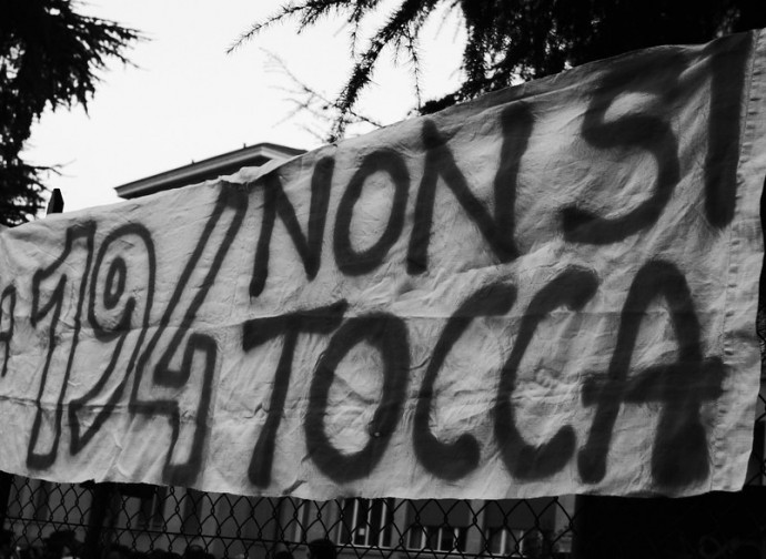 Striscione pro-aborto Striscione pro-aborto