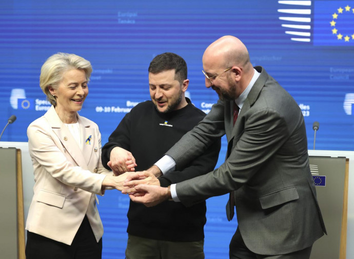 U. von der Leyen, V. Zelensky, C. Michel_9 febbraio 2023