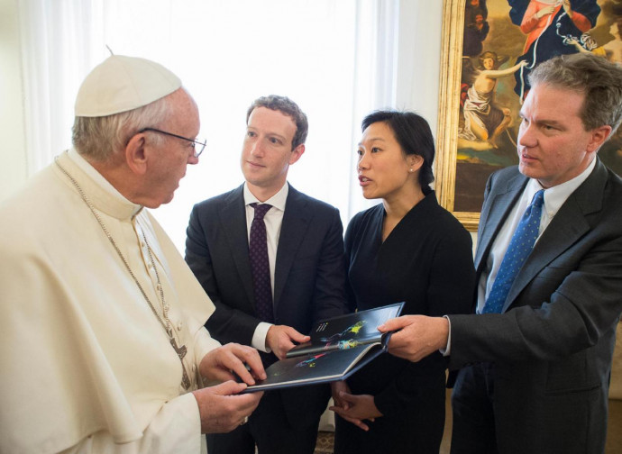Il Papa con Mark Zuckerberg Il Papa con Mark Zuckerberg