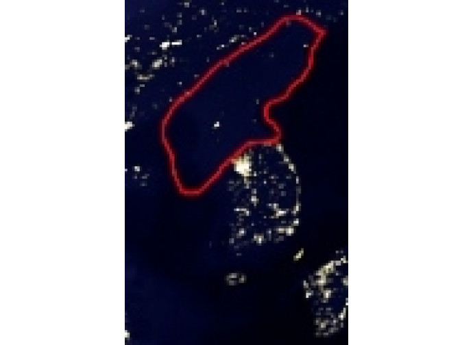 Fotografia satellitare notturna della Corea del Nord