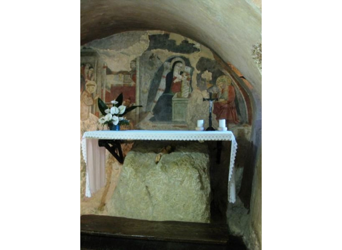 La grotta del Presepe di Greccio La grotta del Presepe di Greccio