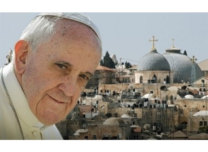 Il Papa e Gerusalemme sullo sfondo Il Papa e Gerusalemme sullo sfondo