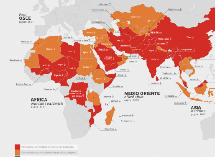 Rapporto ACS 2021, mappa delle persecuzioni Rapporto ACS 2021, mappa delle persecuzioni