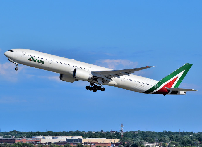 Un volo Alitalia dal JFK di New York Un volo Alitalia dal JFK di New York