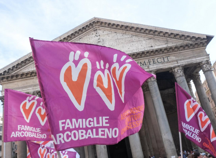 Manifestazione delle "famiglie arcobaleno"