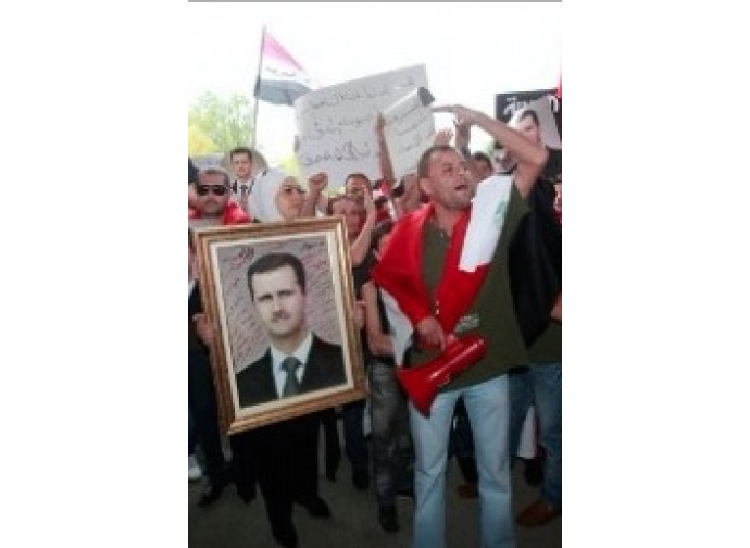 Una manifestazione pro Assad Una manifestazione pro Assad