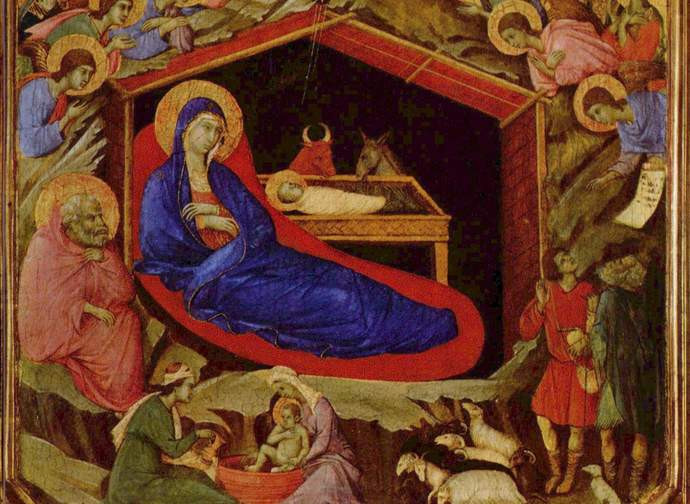 Duccio di Boninsegna, Natività, 1308-1311 circa tempera su tavola 43,8×111 cm. National Gallery of Art, Washington