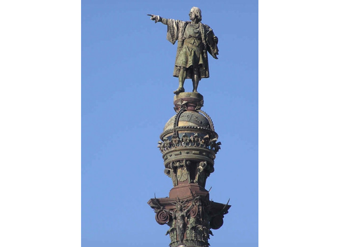 La statua di Cristoforo Colombo a Barcellona La statua di Cristoforo Colombo a Barcellona