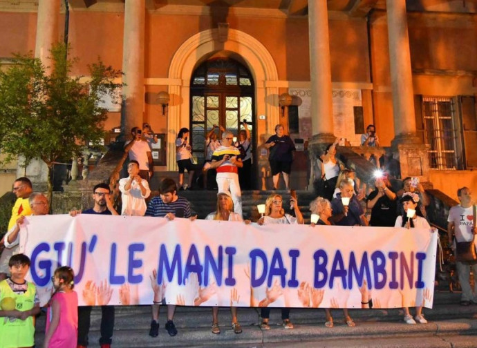 A protest in Bibbiano