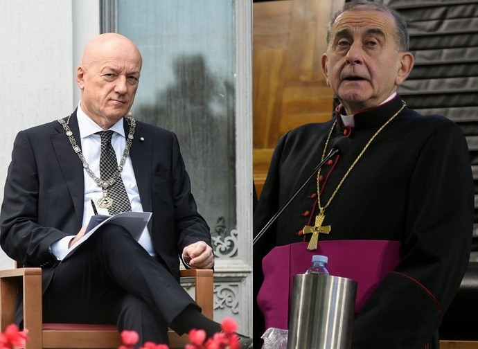 Stefano Bisi (GOI) e monsignor Mario Delpini