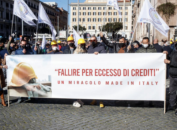 Bonus 110%, la protesta dei lavoratori edili