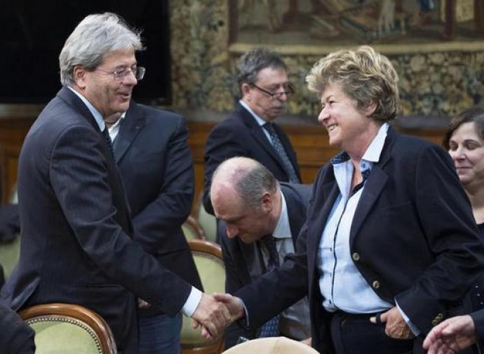 Gentiloni con Susanna Camusso