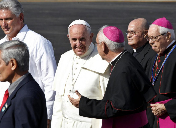 Diaz Canel (a sinistra) con Papa Francesco, a Cuba Diaz Canel (a sinistra) con Papa Francesco, a Cuba