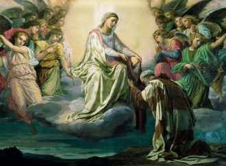 La promessa della Vergine a San Simone Stock