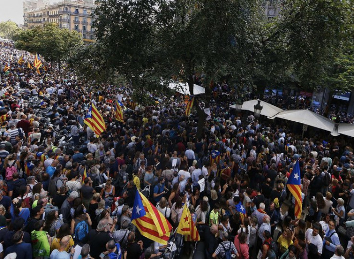 Barcellona, manifestazione indipendentista Barcellona, manifestazione indipendentista