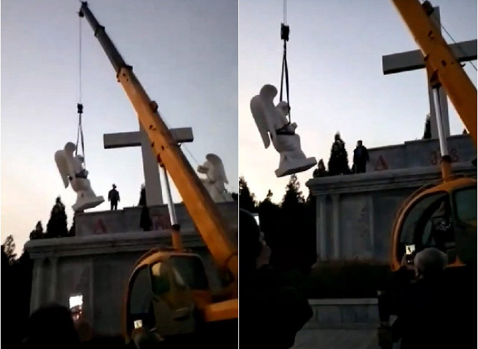 Rimozione delle statue dal santuario di Nostra Signora dei Sette Dolori