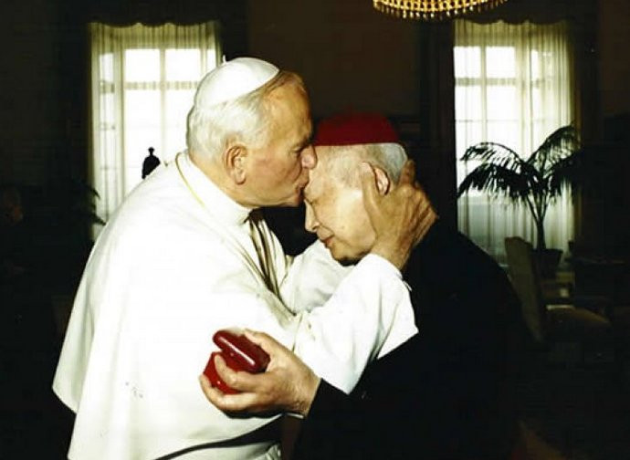Giovanni Paolo II con il cardinale Kung Pinmei
