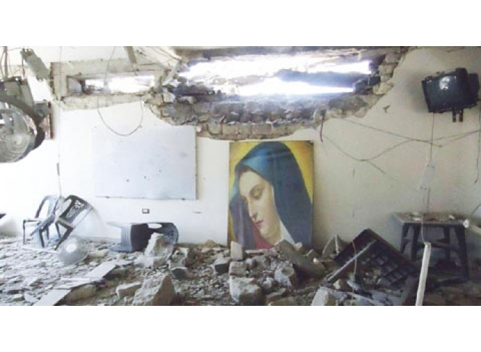 Chiesa bombardata ad Aleppo Chiesa bombardata ad Aleppo