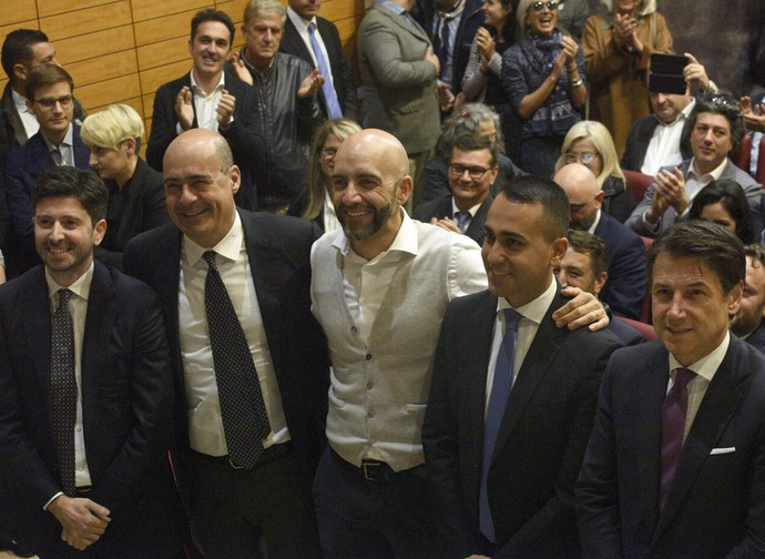 Zingaretti, Di Maio e Conte, tutti insieme in Umbria