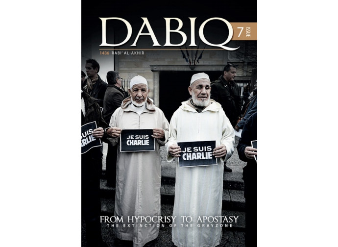 Copertina di Dabiq contro la solidarietà a Charlie Hebdo