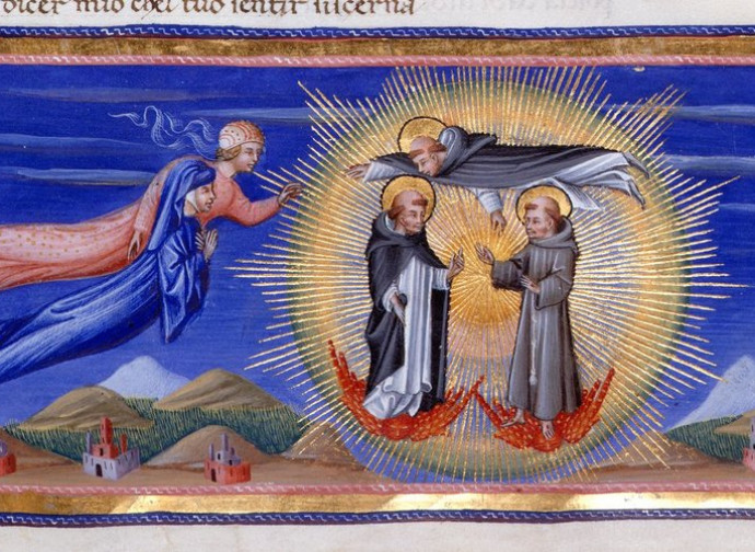 Dante e Beatrice introdotti a san Francesco (e san Domenico) da Tommaso d'Aquino