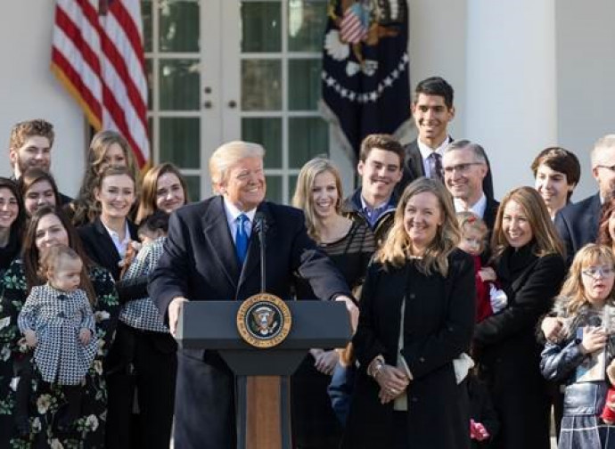 Donald Trump, dalla Casa Bianca, nel suo messaggio alla March for Life 2018