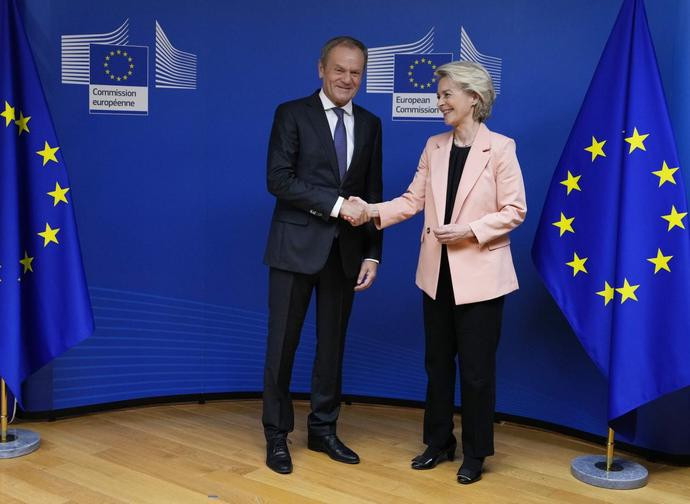 Donald Tusk e Ursula von der Leyen Donald Tusk e Ursula von der Leyen