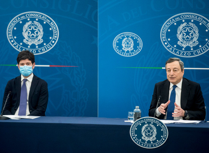 Roberto Speranza e Mario Draghi Roberto Speranza e Mario Draghi