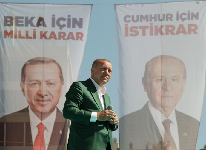 Recep Tayyip Erdogan in campagna elettorale