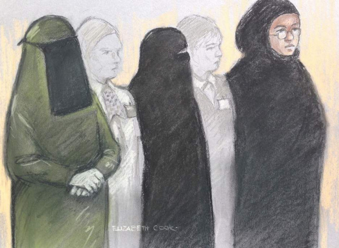 Le terroriste arrestate nel disegno della Corte Le terroriste arrestate nel disegno della Corte