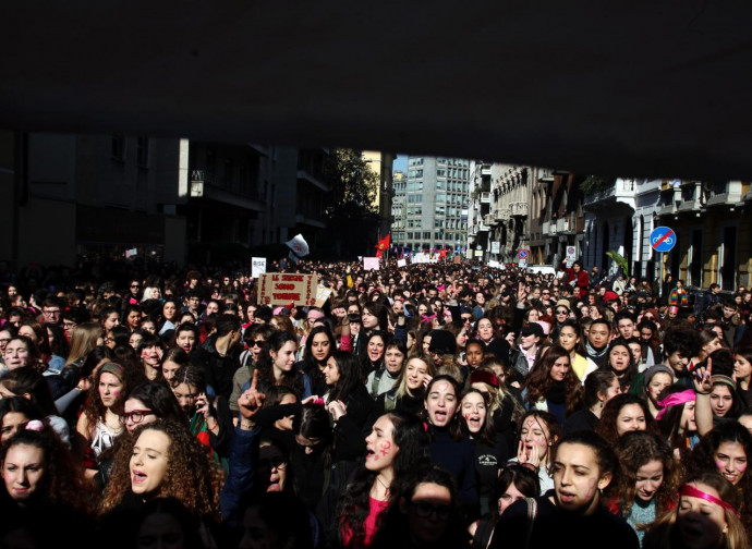 Corteo delle femministe a Milano