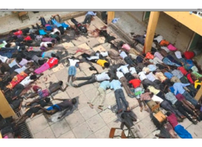 I corpi degli studenti cristiani dell'università di Garissa