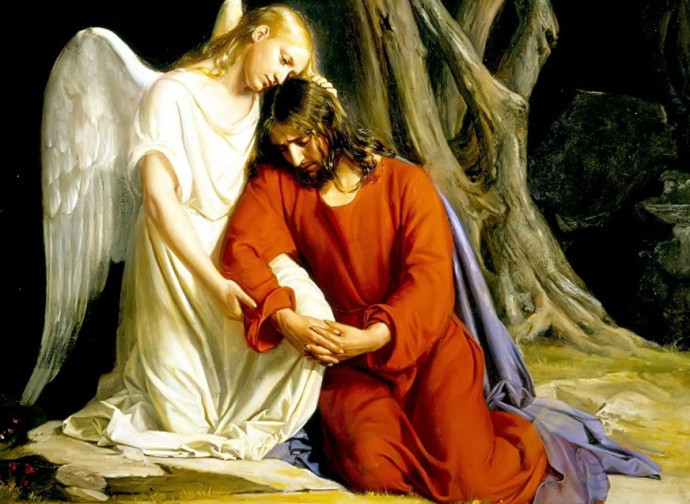 Gesù nell'Orto degli Ulivi, consolato dall'angelo Gesù nell'Orto degli Ulivi, consolato dall'angelo
