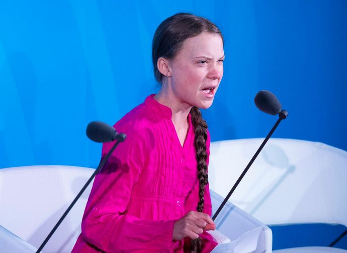 Greta durante il discorso allo UN Climate Summit