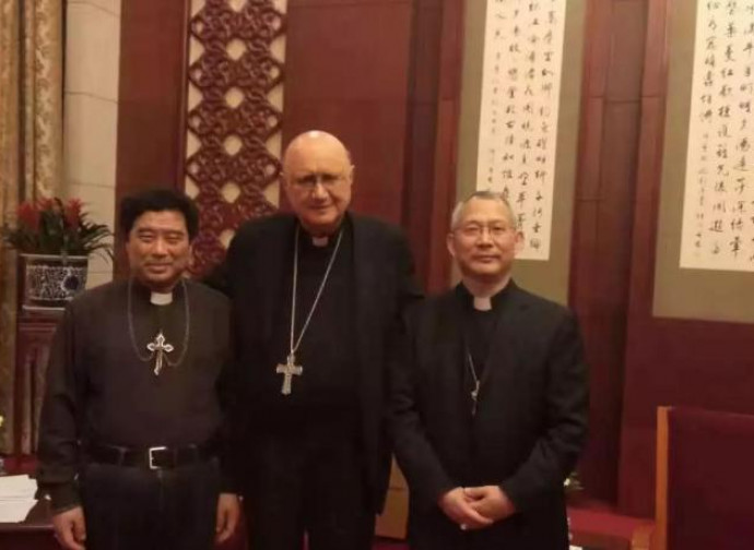 Mons. Guo, mons. Celli e mons. Zhan