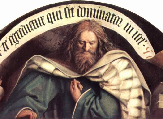 Hubert Von Eyck, particolare del profeta Michea Hubert Von Eyck, particolare del profeta Michea