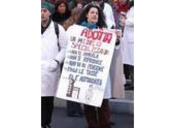 La protesta degli specializzandi La protesta degli specializzandi
