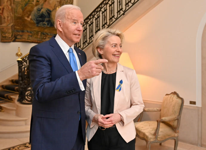 Joe Biden e Ursula von der Leyen (25 marzo 2022, foto ImagoEconomica) Joe Biden e Ursula von der Leyen (25 marzo 2022, foto ImagoEconomica)