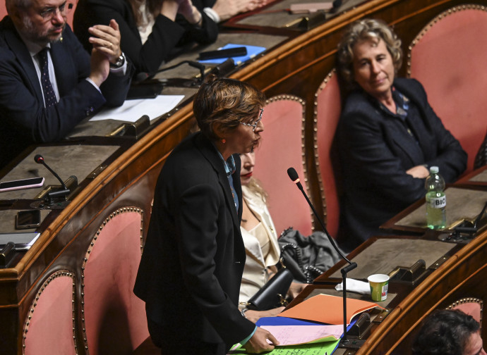 In piedi al Senato, Giulia Bongiorno, 26/10/2022 (ImagoEconomica)
