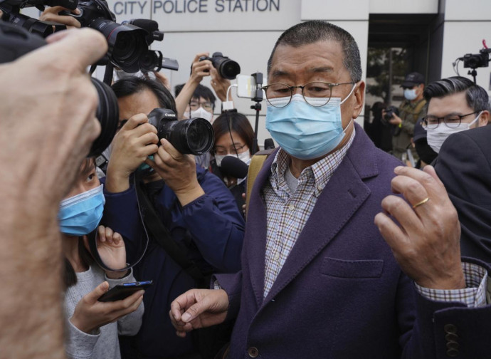 Jimmy Lai subito dopo il rilascio Jimmy Lai subito dopo il rilascio