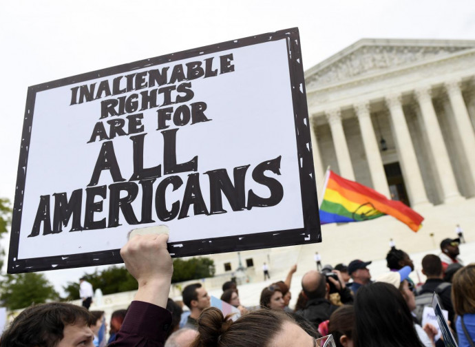 Manifestazione Lgbt alla Corte Suprema Usa