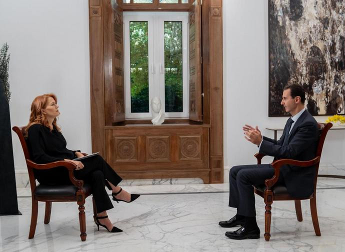 Monica Maggioni e il presidente siriano Assad