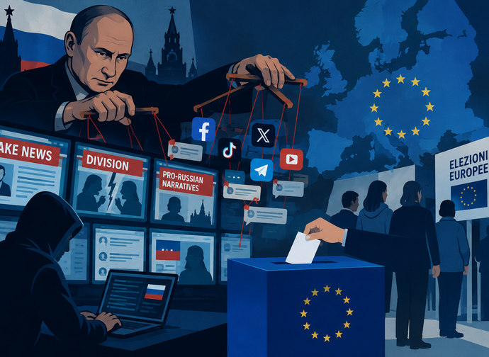 Interferenza russa vista dalla Ue - Immagine generata da AI