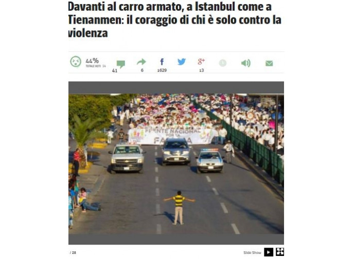 Il titolo del Corriere alla foto virale