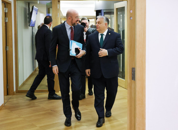 Charles Michel (presidente del Consiglio europeo) e Viktor Orban (ImagoEconomica)