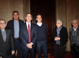 Mons. Delpini, Mario Calabresi e Giuseppe Sala (ImagoEconomica)