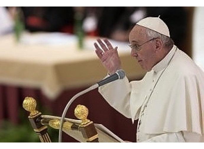 Papa Francesco durante l'udienza Papa Francesco durante l'udienza