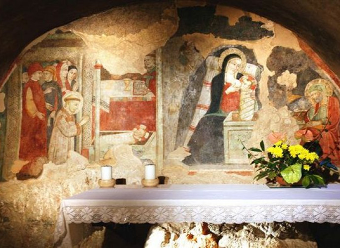 La cappella del presepio a Greccio