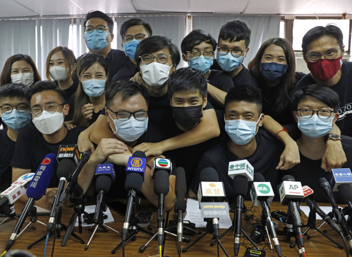 Conferenza stampa degli eletti alle primarie di Hong Kong Conferenza stampa degli eletti alle primarie di Hong Kong